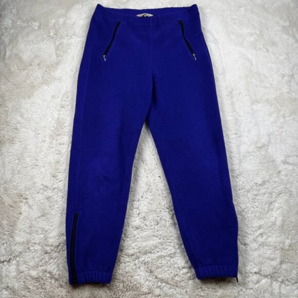 Men’s Vintage 90s LL Bean Outdoor Fleece Jogger Sweat Pants Size Medium Purple - Picture 2 of 8
